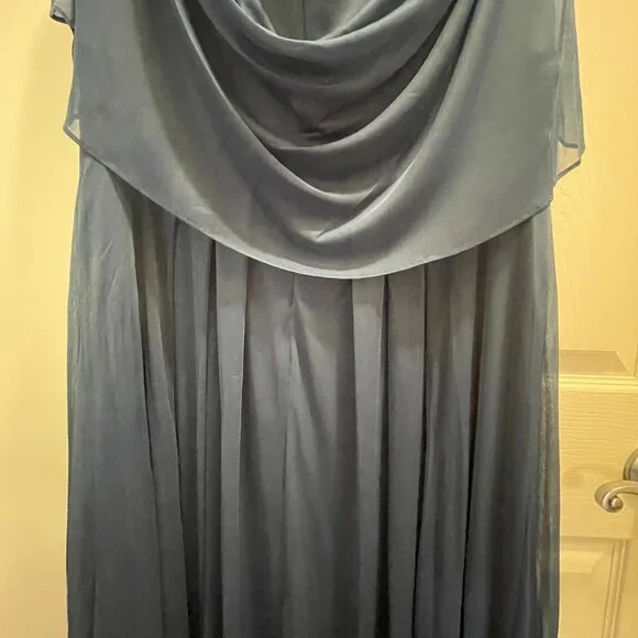 Womens R&M Richards Capelet Rhinestone Waisted Pleated Gown - Picture 12 of 16